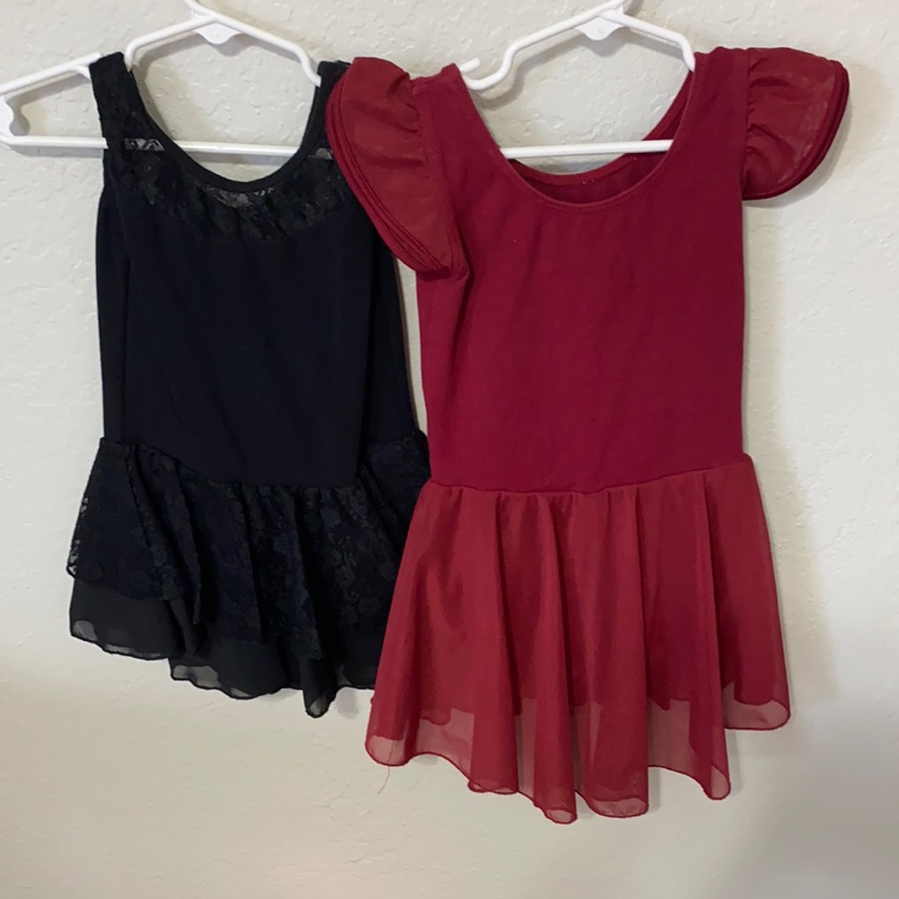 Toddler girls ballerina set (black and burgundy)